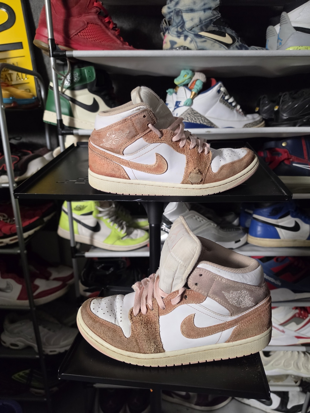 🔥 Jordan 1 High Men's Size 7.5 Mauve and White Mid-Top Athletic Shoes